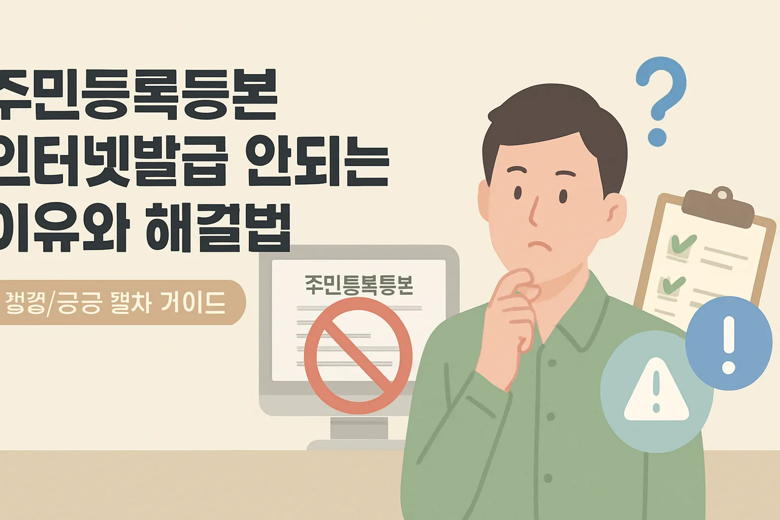 주민등록등본 인터넷발급 안되는 이유와 해결법