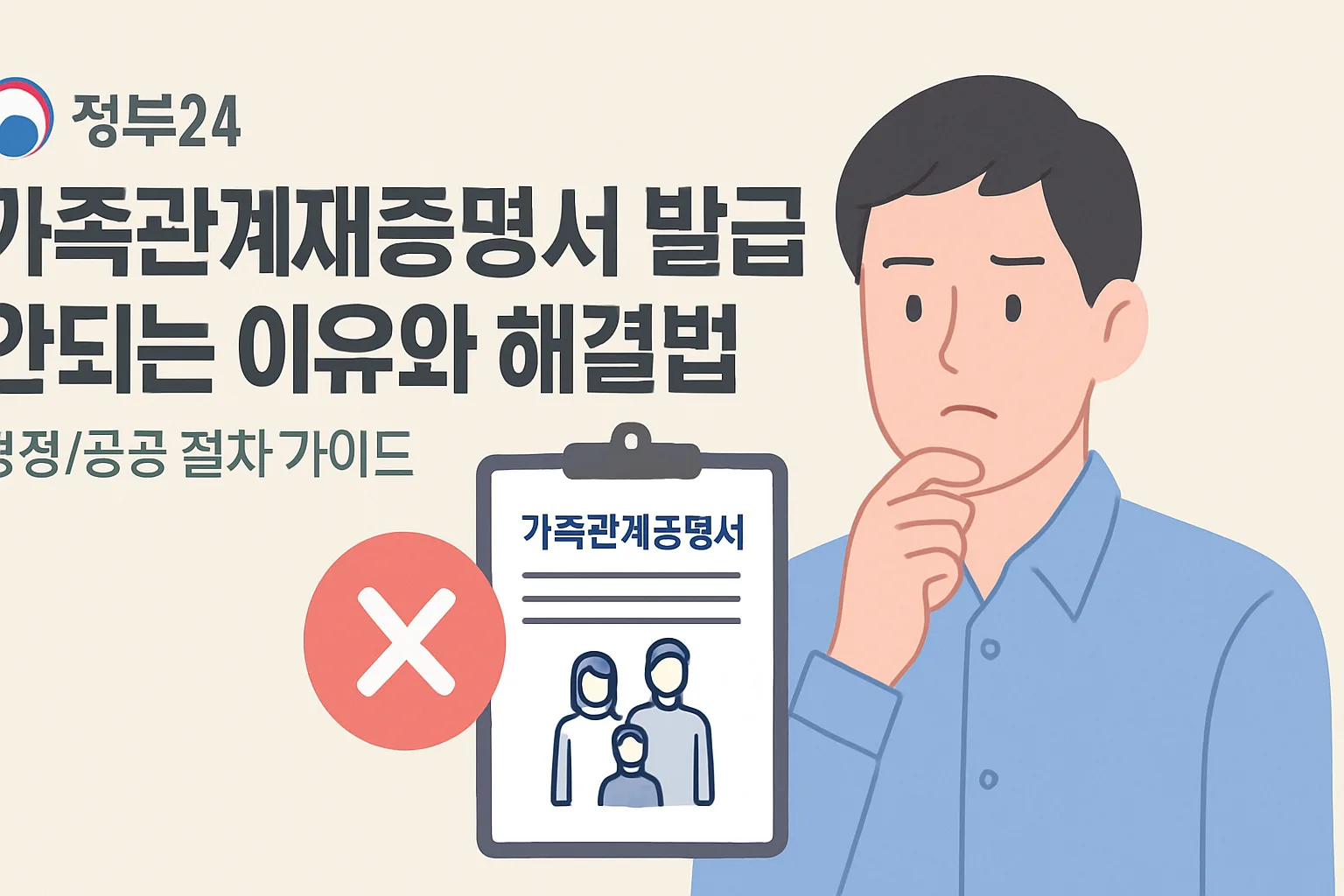정부24 가족관계증명서 발급 안되는 이유·해결법
