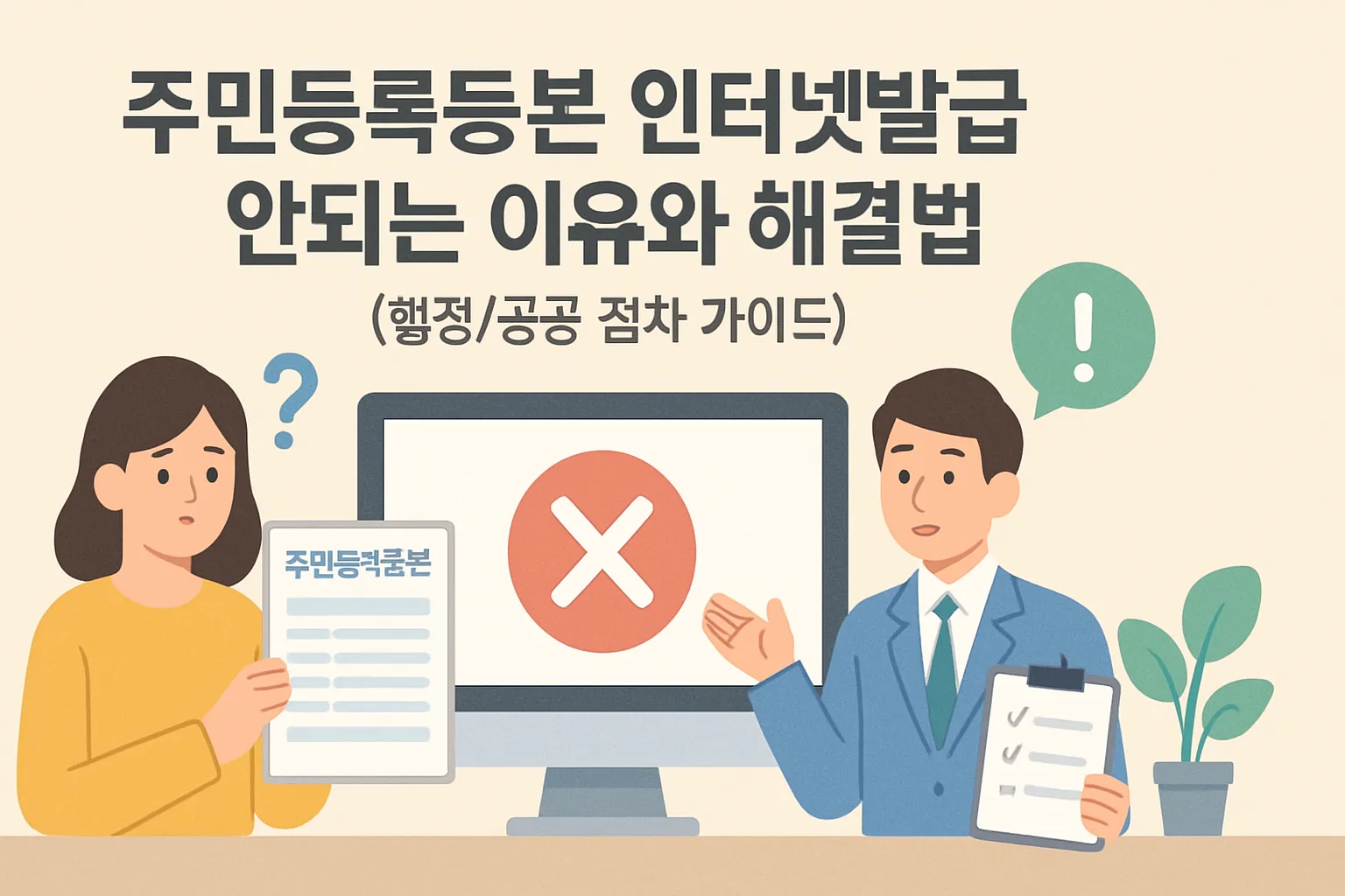 주민등록등본 인터넷발급 안되는 이유 해결법