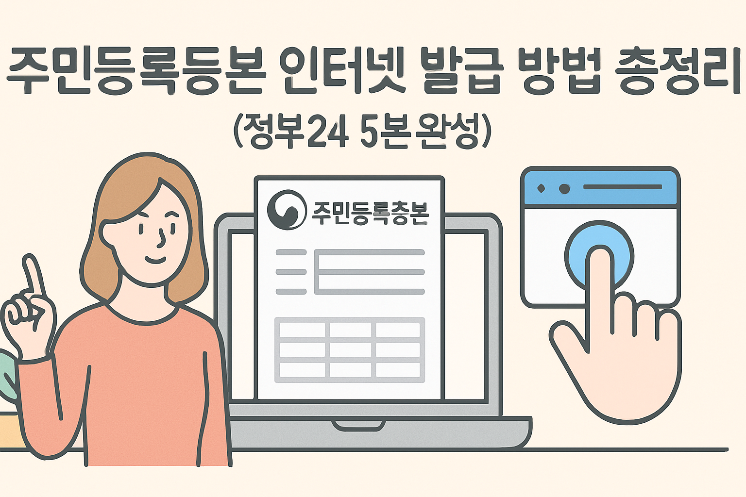 주민등록등본 인터넷 발급 방법 총정리 (정부24 5분 완성)