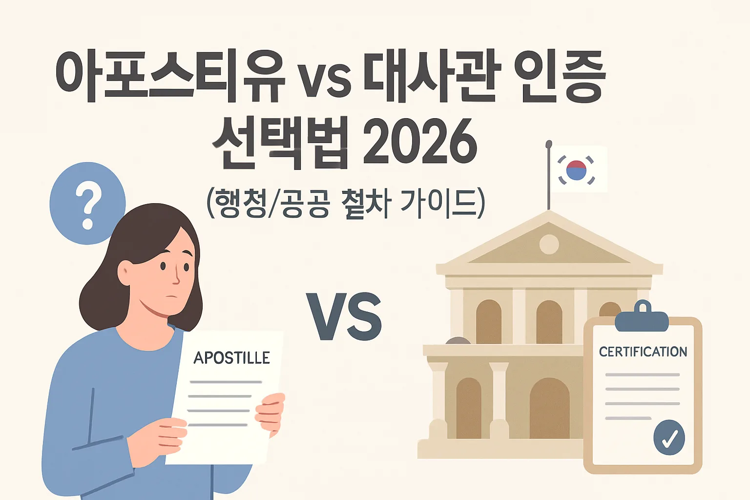 아포스티유 vs 대사관 인증 선택법 2026 (3분 정리)