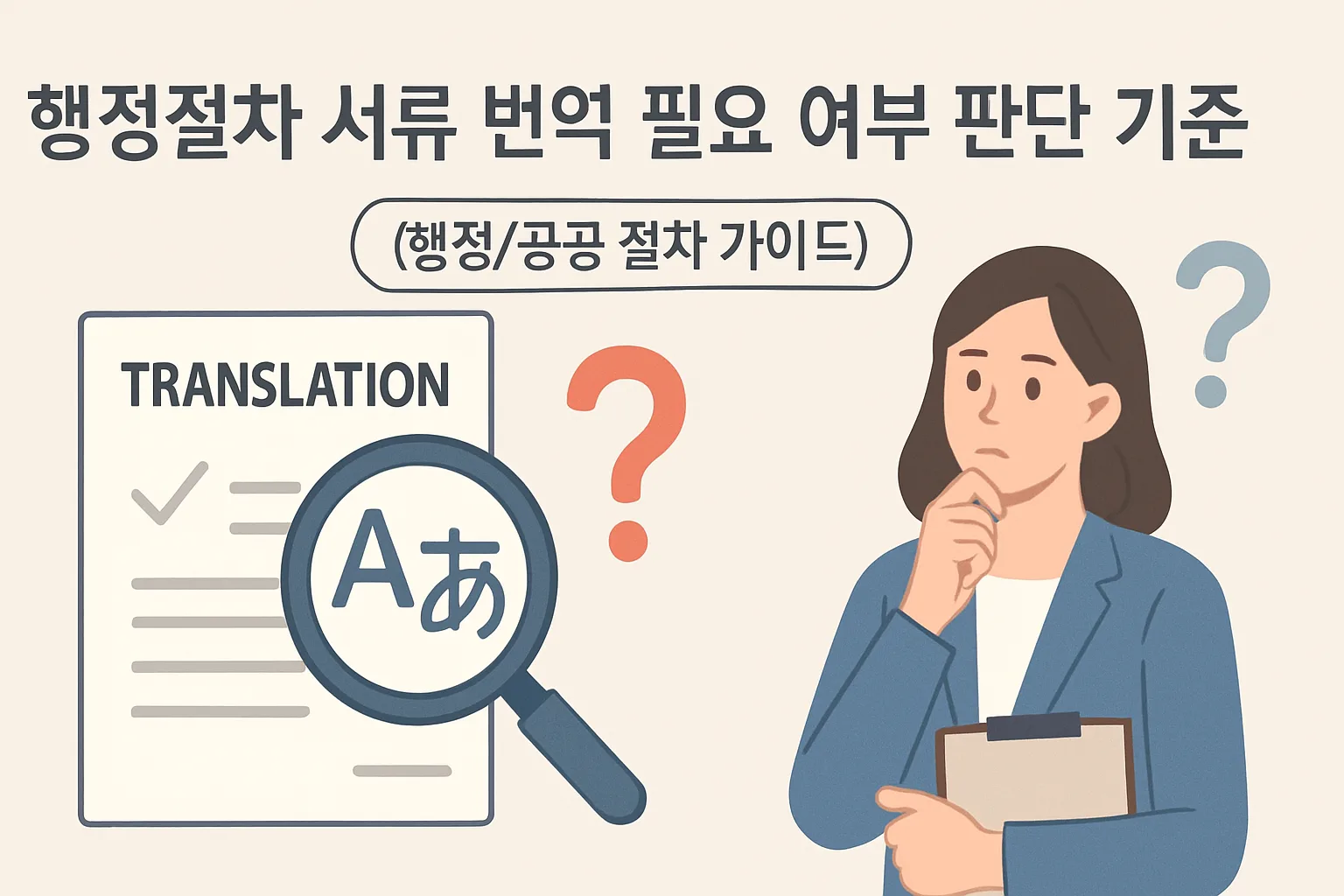행정절차 서류 번역 필요 여부 판단 기준 2026