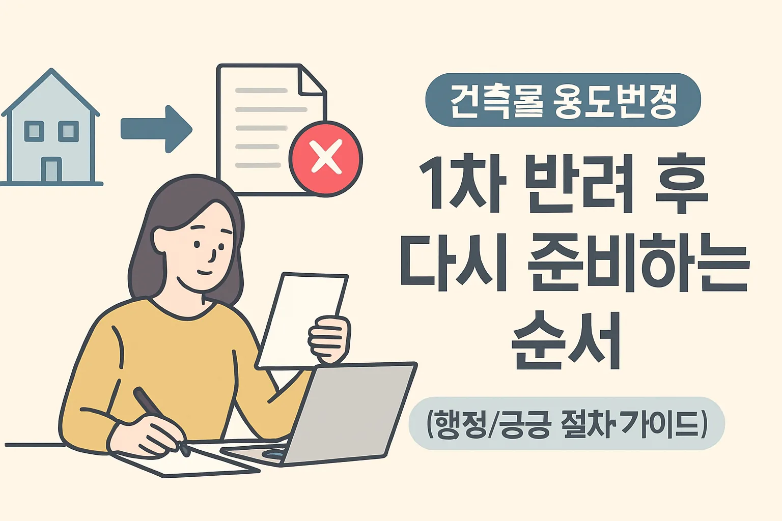 건축물 용도변경 1차 반려 후 다시 준비하는 순서