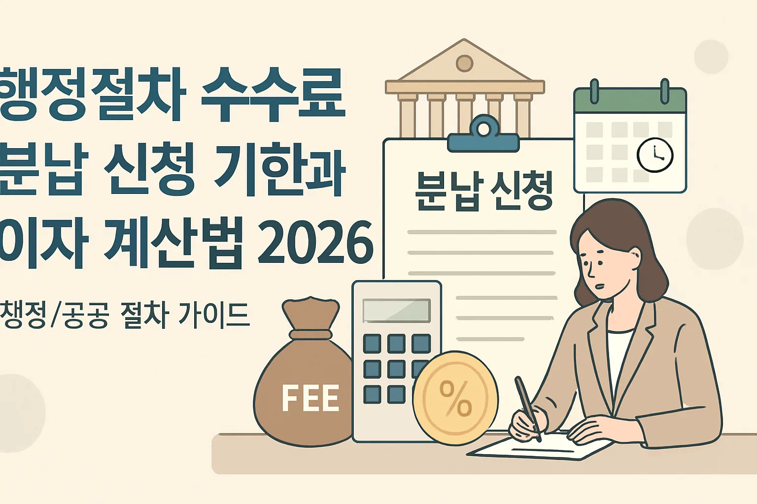 행정절차 수수료 분납 신청·이자 계산법 2026