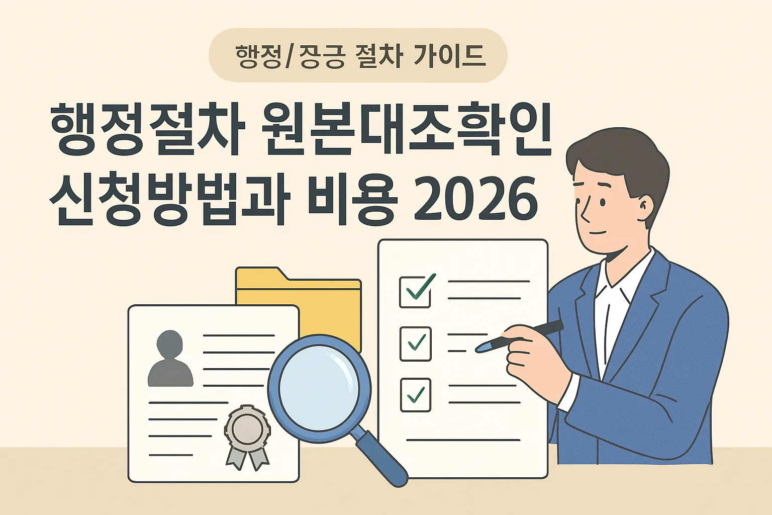 행정절차 원본대조확인 신청방법과 비용 2026