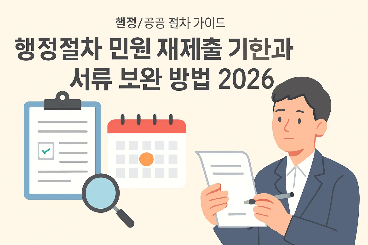 행정절차 민원 재제출 기한·서류 보완 방법 2026