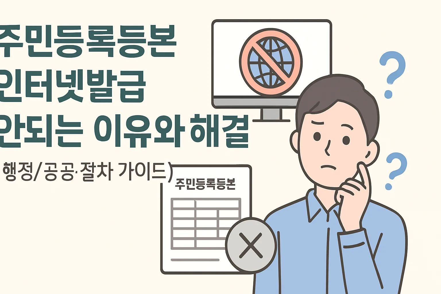 주민등록등본 인터넷발급 안되는 이유와 해결책