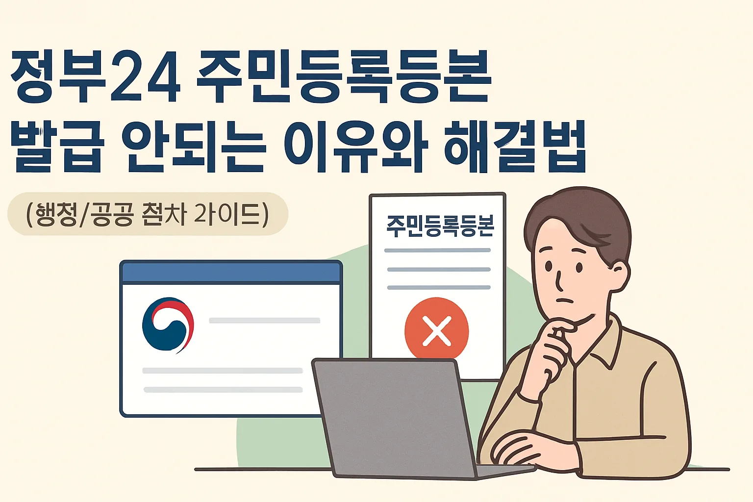 정부24 주민등록등본 발급 안되는 이유·해결법