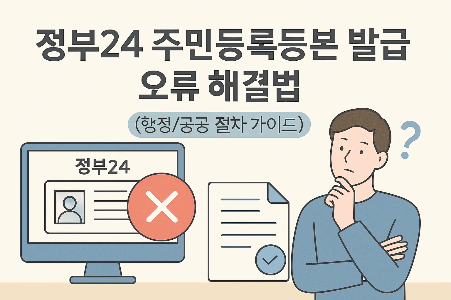 정부24 주민등록등본 발급 오류 해결법 7가지